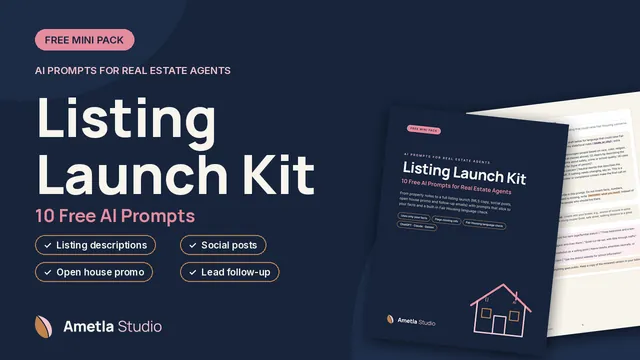 Cover of the free mini pack: 10 free AI prompts for real estate agents